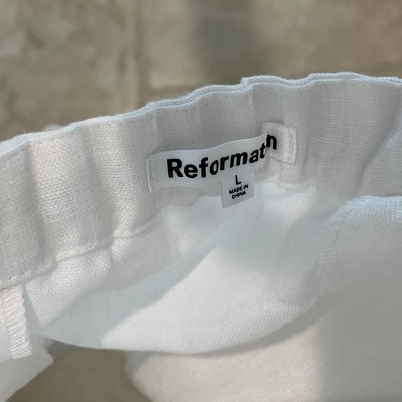NWT Reformation Raven White Linen Top (Size L) - Picture 8 of 8